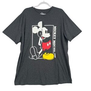 Disney Mickey Mouse‎ 1928 Gray Graphic T-Shirt Adult LT Cartoon Tee